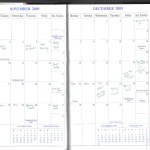 The monthly view pages are great for planning events.